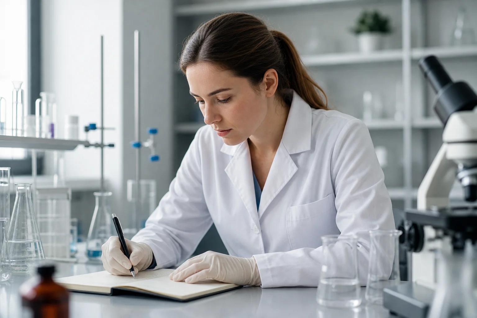 Researcher placing a labeled VivePeptides vial into a laboratory freezer for cold storage